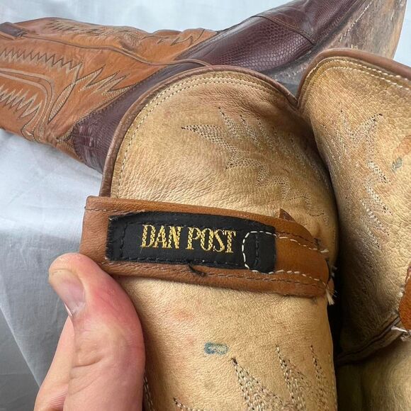 Dan Post Teju Lizard Brown Cowboy Boots Size 11